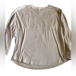 PINK Victoria's Secret Cream Crew Neck Velour Sweatshirt
